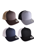 Snap Back Trucker Hats with Color Patches.